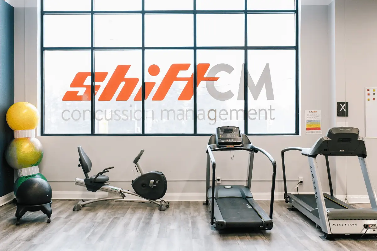 Bright, modern interior of the Shift Concussion clinic in Guelph